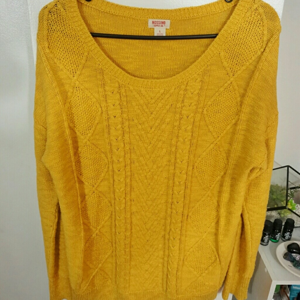 Mossimo Mustard Yellow Knit Sweater - Picture 3 of 3